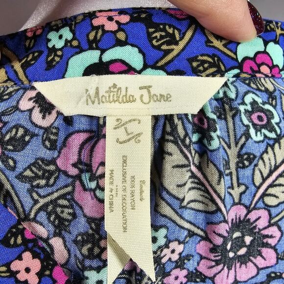 MATILDA JANE Thoughts and Dreams High-Low Purple Floral Dress Crochet Tr… - Picture 7 of 11